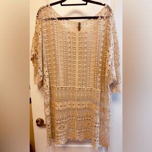 XCVI open lace crochet top/mini dress